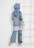 Vêtements hijab BLEU COSTUME AVEC PANTALON 5756