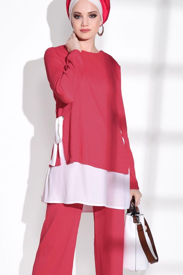 Vêtements hijab   SUIT WITH PANTS 5756 - TRENDTESETTÜR