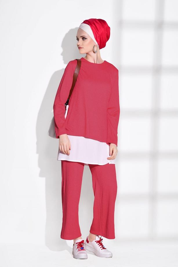 Vêtements hijab   SUIT WITH PANTS 5756 - TRENDTESETTÜR