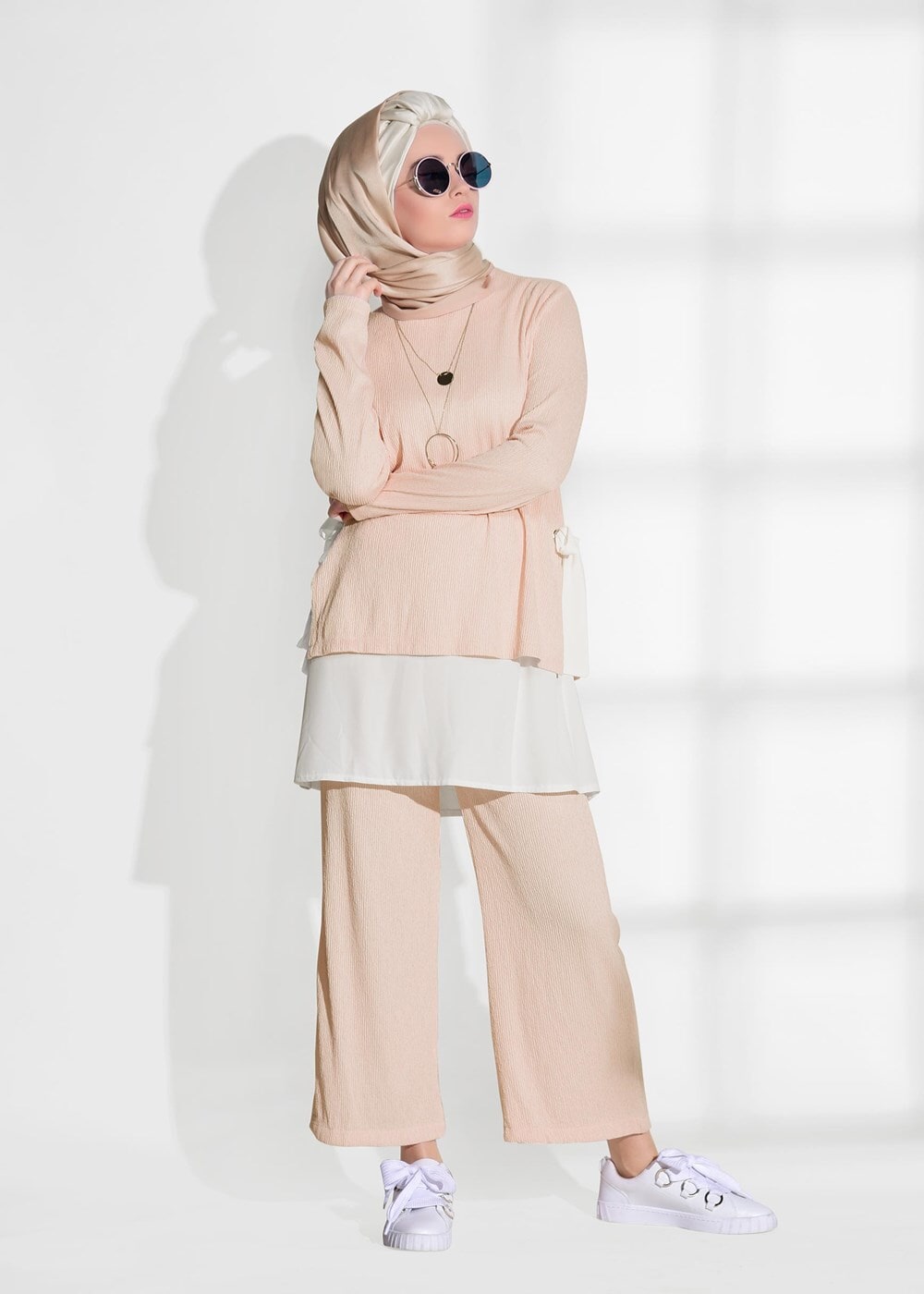 Vêtements hijab POUDRE COSTUME AVEC PANTALON 5756