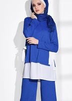 Vêtements hijab BLEU MARINE COSTUME AVEC PANTALON 5756