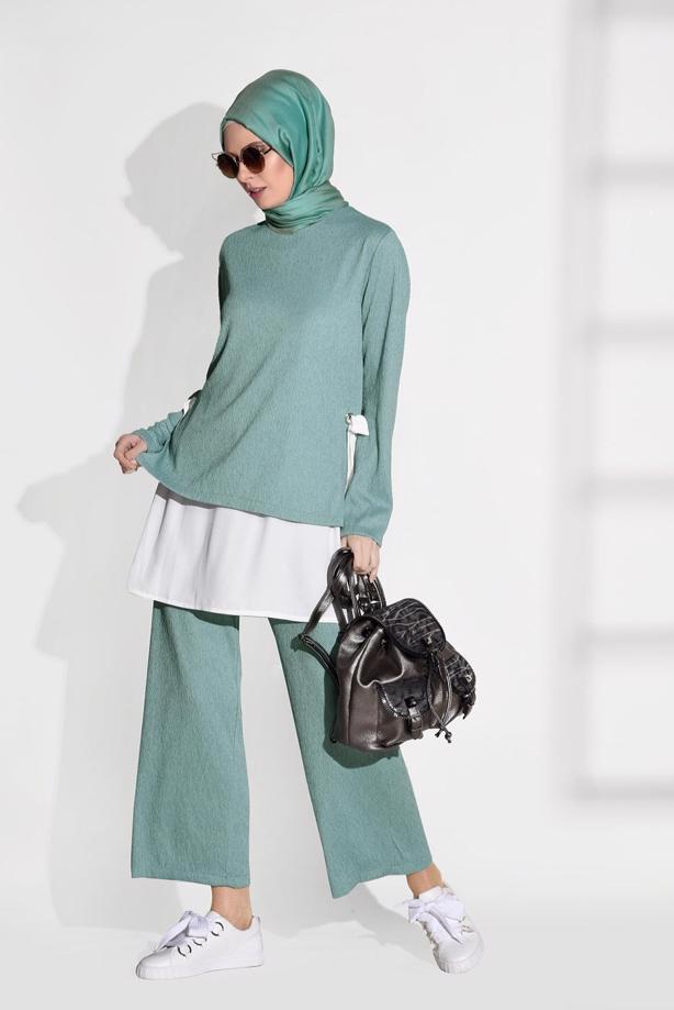 Vêtements hijab   SUIT WITH PANTS 5756 - TRENDTESETTÜR
