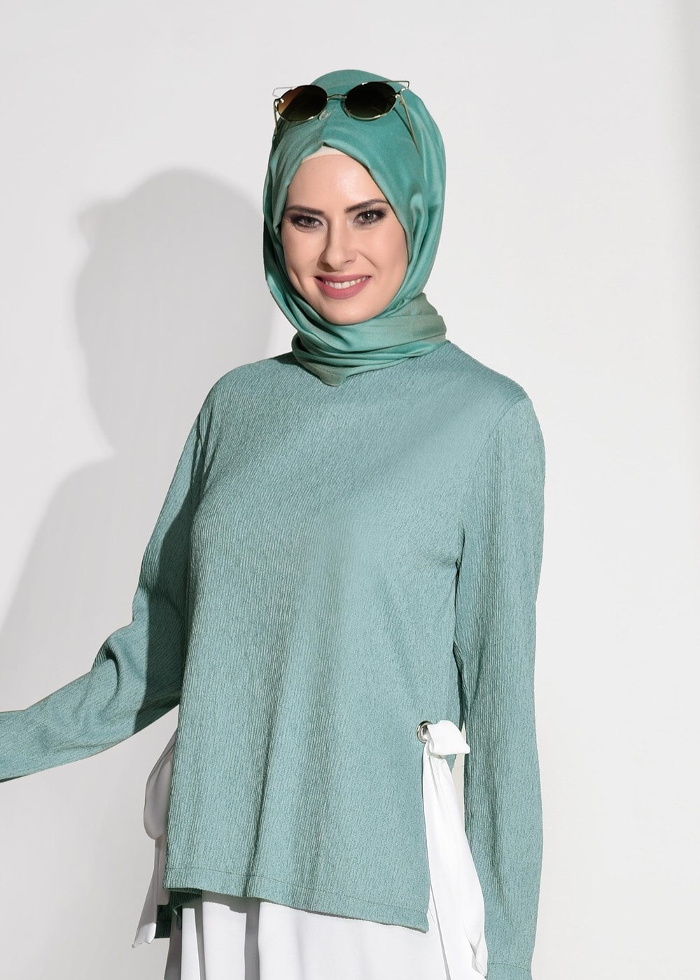 Hijab clothing GREEN  SUIT WITH PANTS 5756
