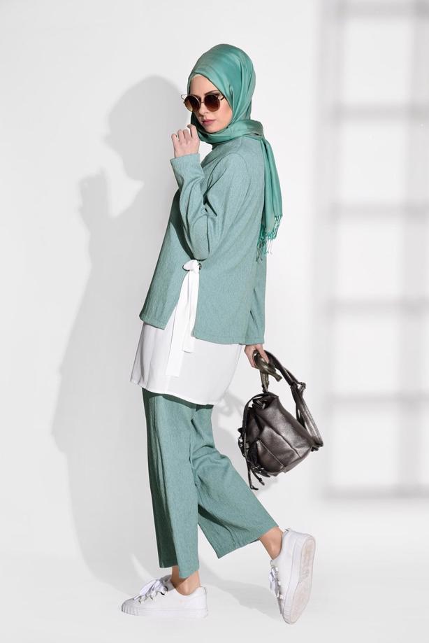 Vêtements hijab   SUIT WITH PANTS 5756 - TRENDTESETTÜR