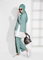 Vêtements hijab VERT COSTUME AVEC PANTALON 5756