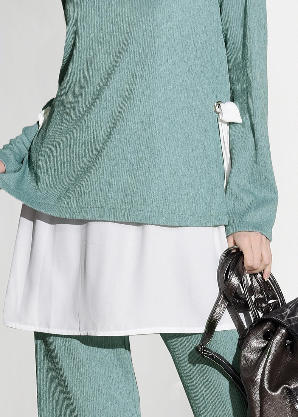 Vêtements hijab VERT COSTUME AVEC PANTALON 5756