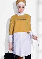 Hijab clothing ORANGE STRIPED TUNIC 6556 