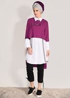 Hijab clothing FUCHSIA STRIPED TUNIC 6556 