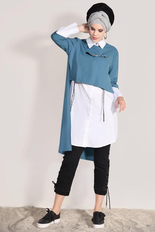 Vêtements hijab  STRIPED TUNIC 6556  - TRENDTESETTÜR
