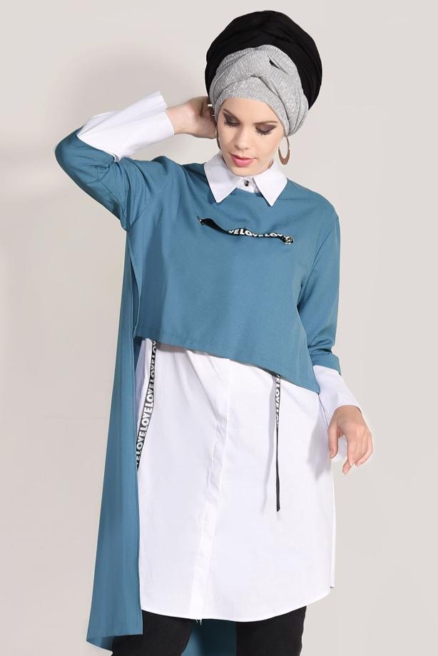 Vêtements hijab  STRIPED TUNIC 6556  - TRENDTESETTÜR