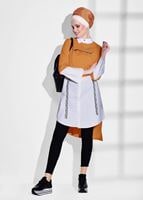 Hijab clothing YELLOW STRIPED TUNIC 6556 