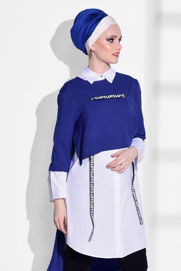 Vêtements hijab  STRIPED TUNIC 6556  - TRENDTESETTÜR