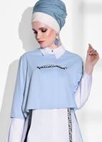 Hijab clothing BLUE STRIPED TUNIC 6556 