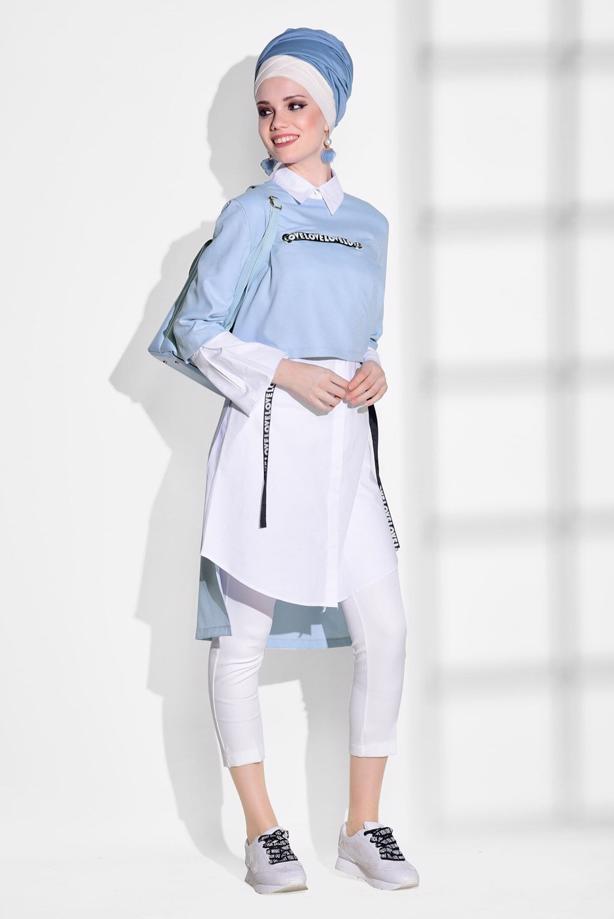 Vêtements hijab  STRIPED TUNIC 6556  - TRENDTESETTÜR