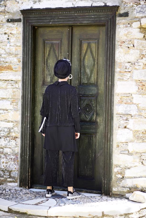 Tesettür giyim  T 6756 Zamane-Simli Pantolonlu Takım - TRENDTESETTÜR