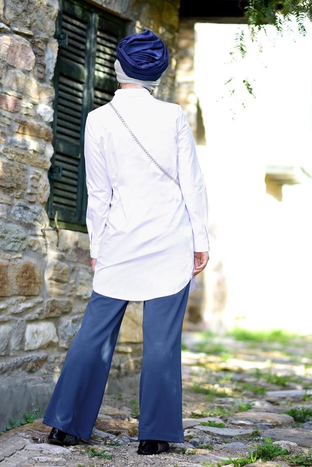 Vêtements hijab  STONE DETAIL SUIT WITH PANTS 8656   - TRENDTESETTÜR