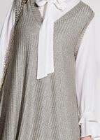 Tesettür giyim VİZON T 8955 Asmiray- Fırfır Detaylı Pantolonlu Takım