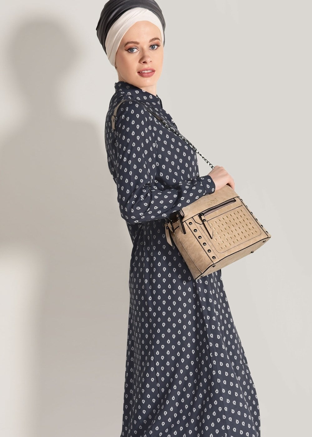 Vêtements hijab GRIS TUNIQUE IMPRIMÉE 20082-3