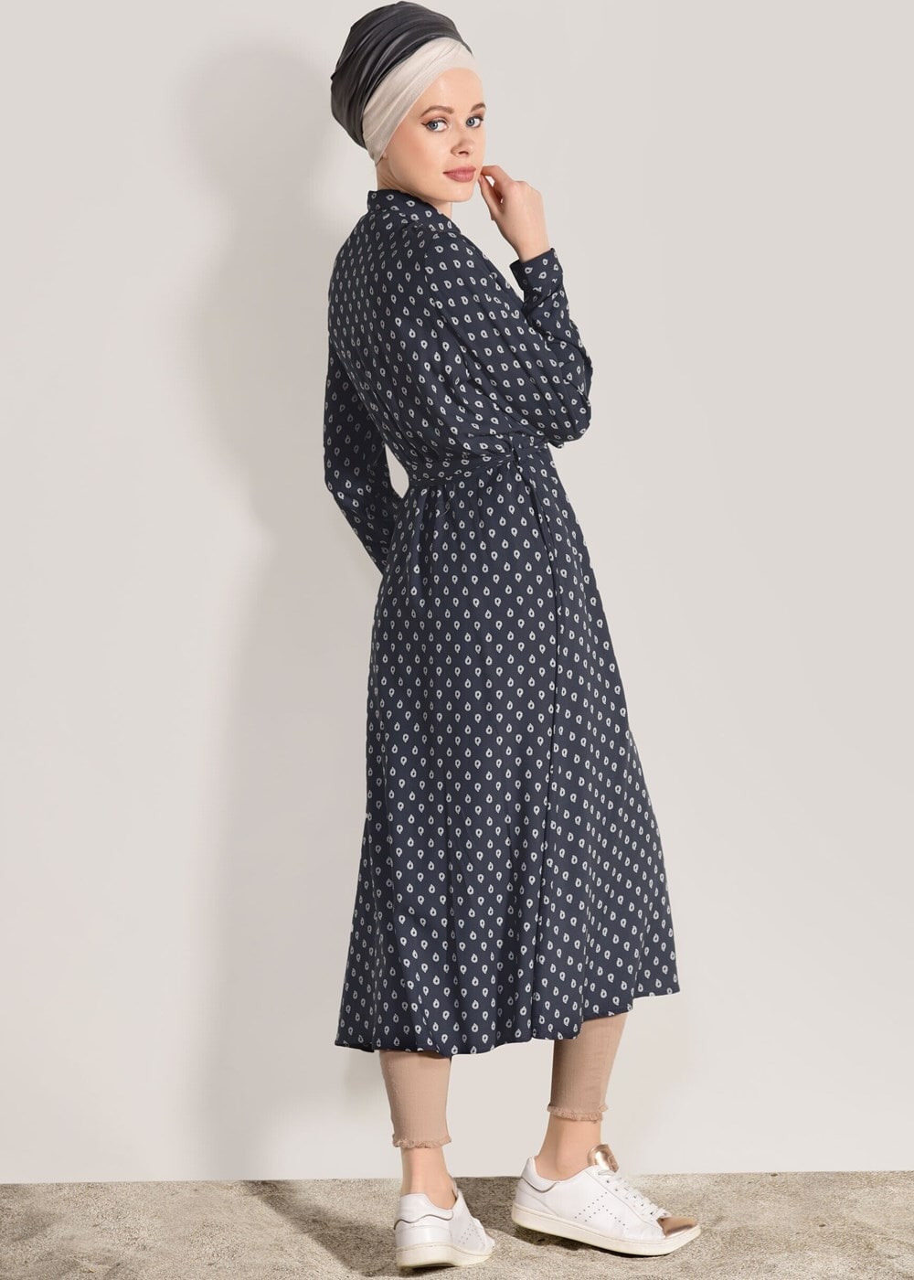 Vêtements hijab GRIS TUNIQUE IMPRIMÉE 20082-3