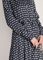 Tesettür giyim LACİVERT T 20082-4 Frank Ny-  Desenli Uzun Tunik