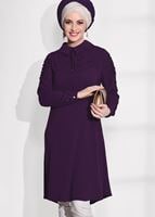 Tesettür giyim MOR T 61781-1 Elegance- Kol Kısmı işleme Detaylı Tunik