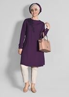 Tesettür giyim MOR T 62781-1 Elegance- İnci Detaylı Tunik