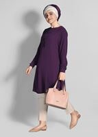 Tesettür giyim MOR T 62781-1 Elegance- İnci Detaylı Tunik