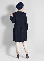 Tesettür giyim LACİVERT T 62781-1 Elegance- İnci Detaylı Tunik