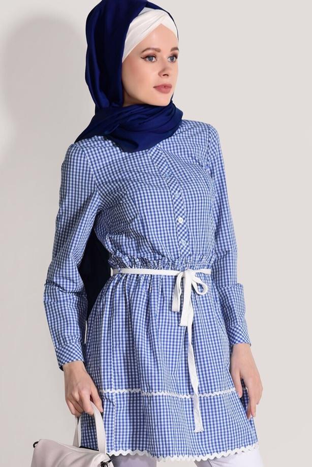 Vêtements hijab  CHECKED TUNIC T 050062  - TRENDTESETTÜR