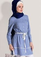 Hijab clothing BLUE CHECKED TUNIC T 050062 
