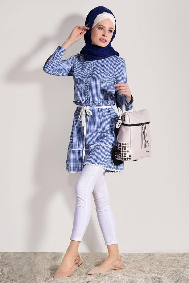 Vêtements hijab  CHECKED TUNIC T 050062  - TRENDTESETTÜR