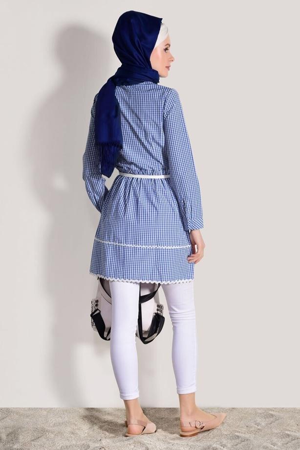 Vêtements hijab  CHECKED TUNIC T 050062  - TRENDTESETTÜR