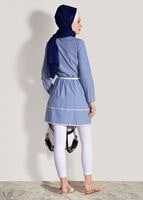 Hijab clothing BLUE CHECKED TUNIC T 050062 