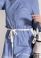 Hijab clothing BLUE CHECKED TUNIC T 050062 