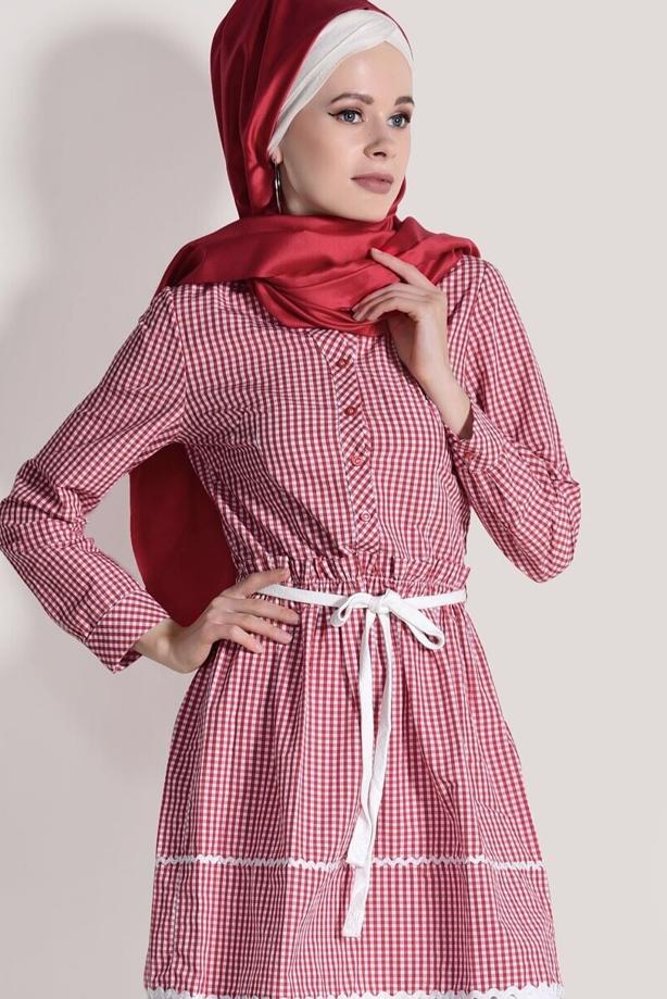 Vêtements hijab  CHECKED TUNIC T 050062  - TRENDTESETTÜR