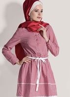 Hijab clothing RED CHECKED TUNIC T 050062 