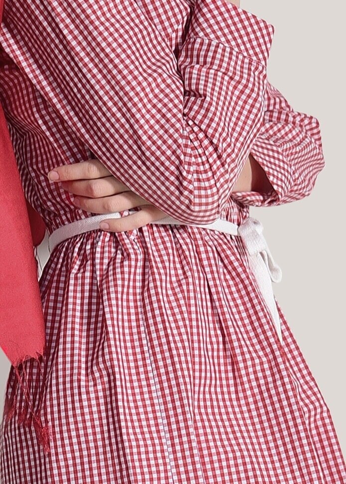 Vêtements hijab ROUGE TUNIQUE À CARREAUX T 050062