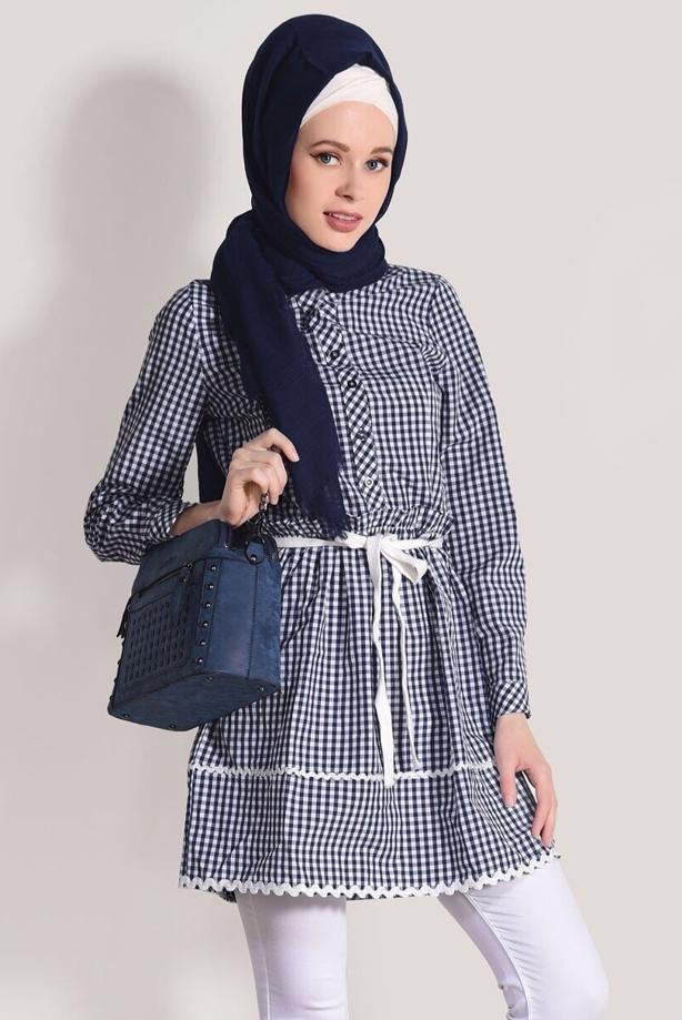 Vêtements hijab  CHECKED TUNIC T 050062  - TRENDTESETTÜR