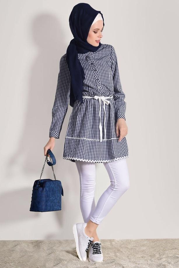 Vêtements hijab  CHECKED TUNIC T 050062  - TRENDTESETTÜR