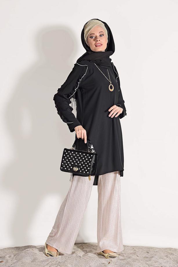 Vêtements hijab  RUFFLE DETAILED TUNIC 162310 - TRENDTESETTÜR