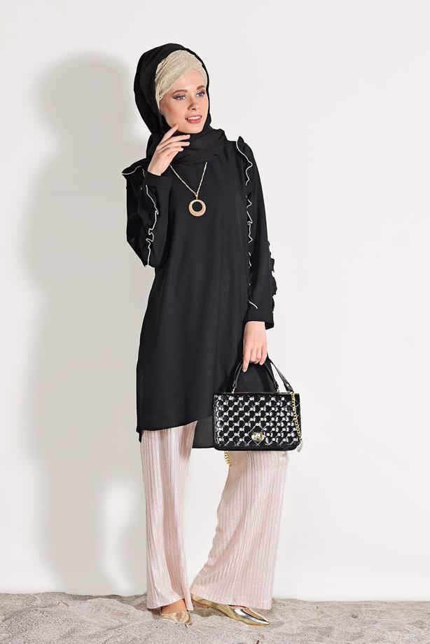 Vêtements hijab  RUFFLE DETAILED TUNIC 162310 - TRENDTESETTÜR