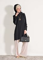 Vêtements hijab NOIR JUPE EN FALBALAS DÉTAİLLÉ 162310