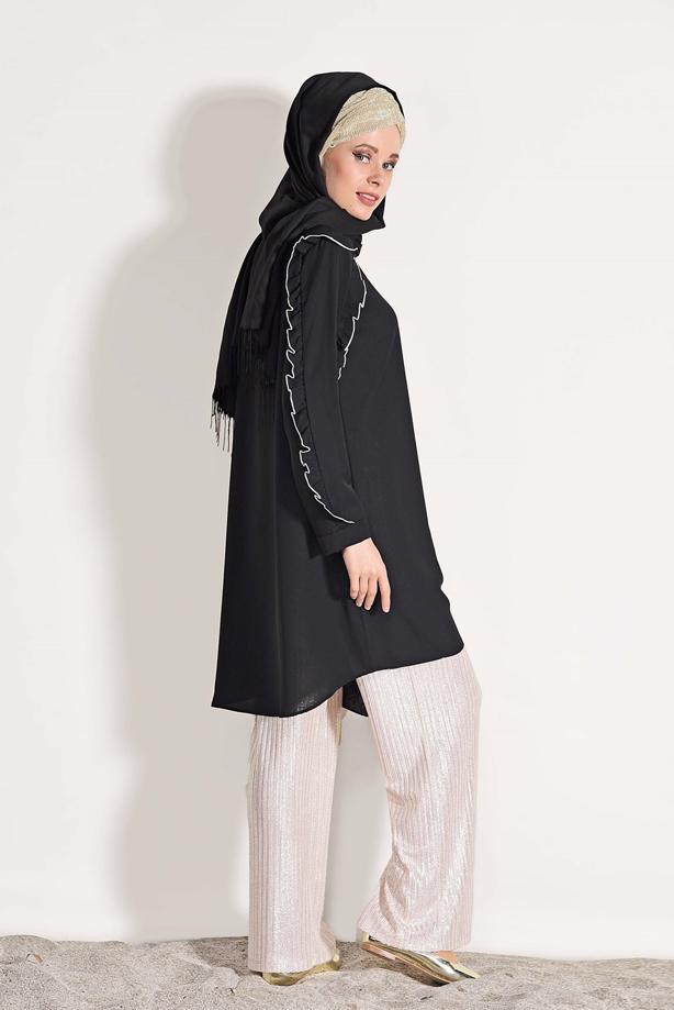 Vêtements hijab  RUFFLE DETAILED TUNIC 162310 - TRENDTESETTÜR