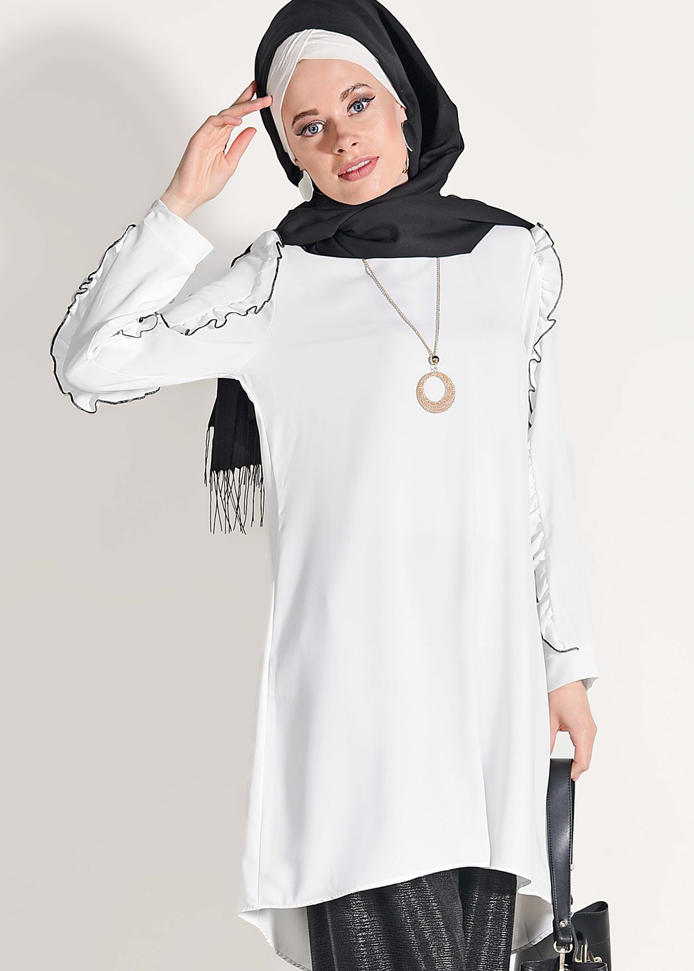 Vêtements hijab ÉCRU JUPE EN FALBALAS DÉTAİLLÉ 162310