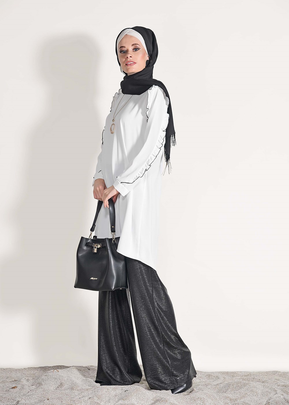 Vêtements hijab ÉCRU JUPE EN FALBALAS DÉTAİLLÉ 162310