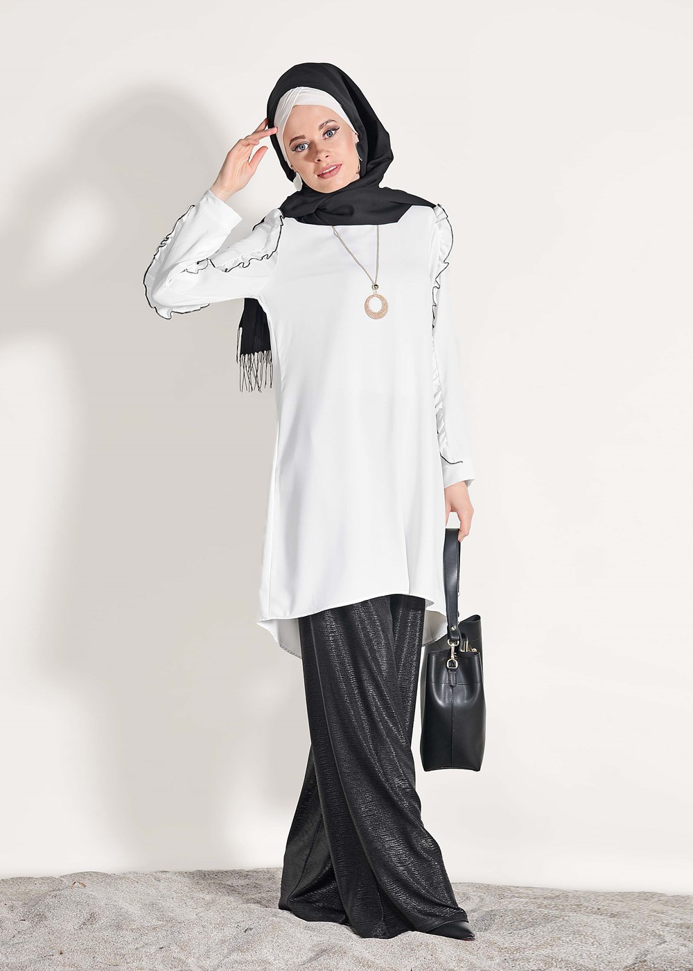 Vêtements hijab ÉCRU JUPE EN FALBALAS DÉTAİLLÉ 162310