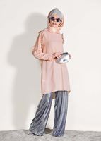 Vêtements hijab POUDRE JUPE EN FALBALAS DÉTAİLLÉ 162310