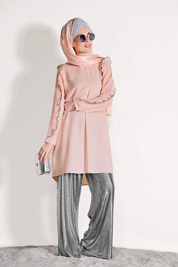 Vêtements hijab  RUFFLE DETAILED TUNIC 162310 - TRENDTESETTÜR