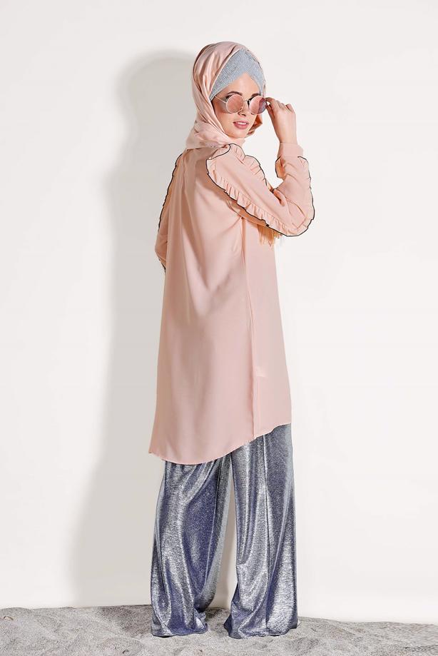 Vêtements hijab  RUFFLE DETAILED TUNIC 162310 - TRENDTESETTÜR