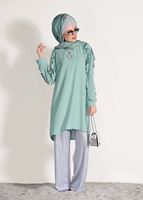 Hijab clothing GREEN RUFFLE DETAILED TUNIC 162310